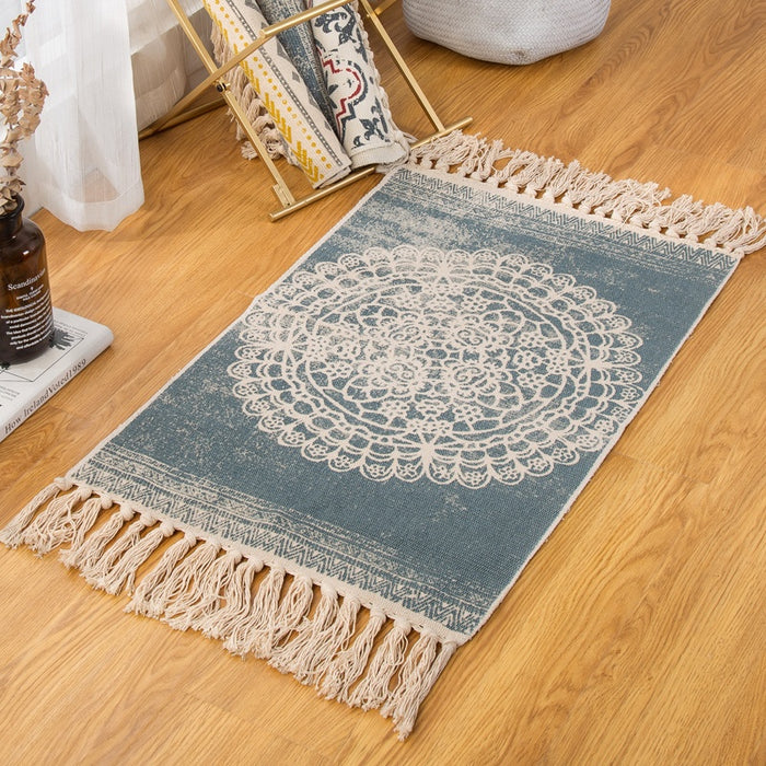 Cotton and linen hand-woven Kilim